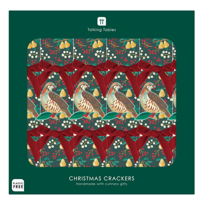 Partridge & Pear Christmas Crackers - 6 Pack | Christmas Decor |