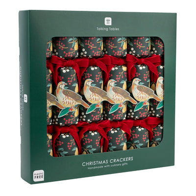 Partridge & Pear Christmas Crackers - 6 Pack | Christmas Decor |