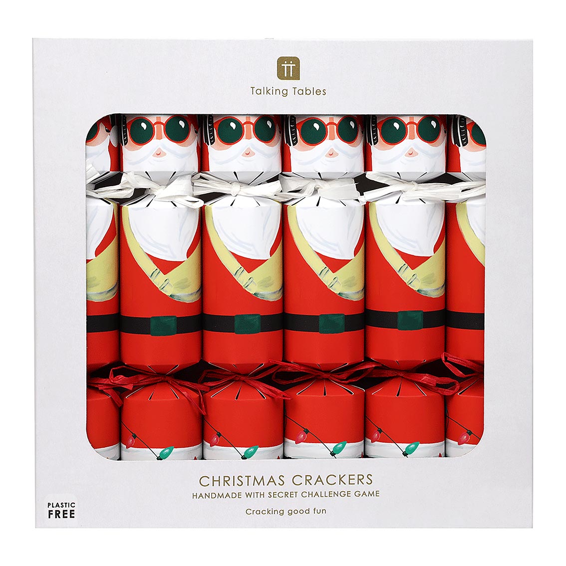 Box of 6 Red and White Santa Christmas Crackers