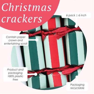 Bon Noel Mini Christmas Crackers - 6 Pack
