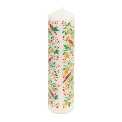 Partridge & Pear Advent Pillar Candle | Christmas Decor |