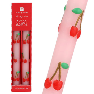 Cherry Dinner Candles - 2 Pack | Valentines Decor |