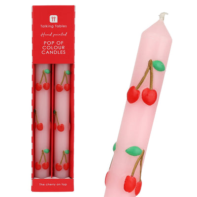 Cherry Dinner Candles - 2 Pack | Valentines Decor |