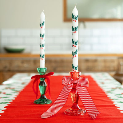 Botanical Holly Christmas Dinner Candles - POS Unit