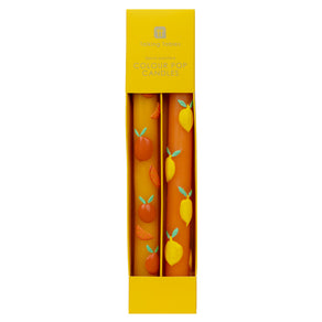 Yellow, Orange Citrus Fruit Dinner Candles