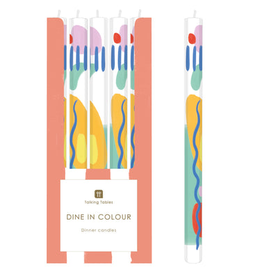 Abstract White Straight Dinner Candles - 25 Unit Display | Summer Decor |