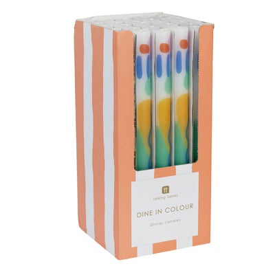Abstract White Straight Dinner Candles - 25 Unit Display | Summer Decor |