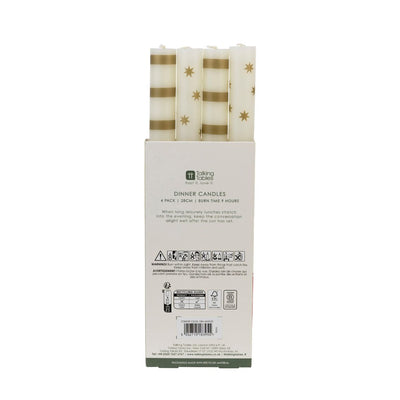 Mixed Gold Straight Dinner Candles - 4 Pack | Home Decor |