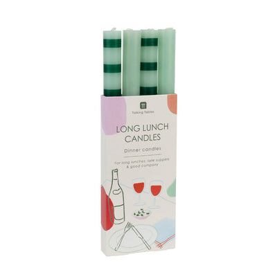 Mixed Green Straight Dinner Candles - 4 Pack | Spring Decor |