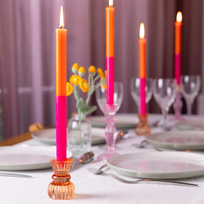 Orange & Pink Straight Dinner Candles - POS Unit