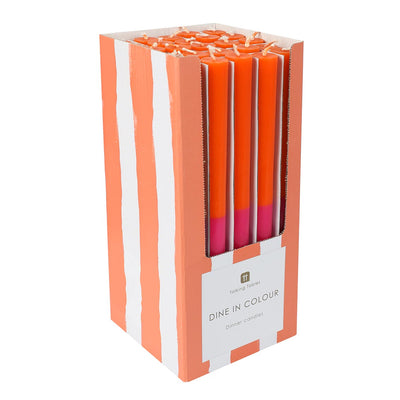 Orange & Pink Straight Dinner Candles - POS Unit