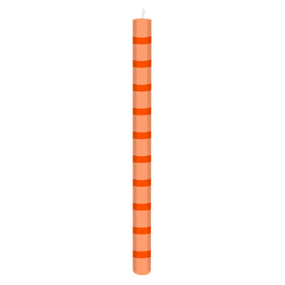 Orange Stripe Straight Dinner Candles - 25 Unit Display | Summer Decor |