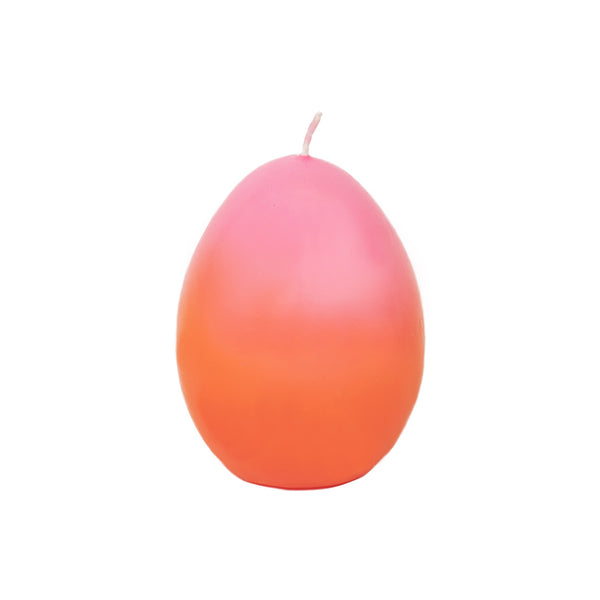 Egg Shaped Pink & Orange Candle