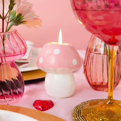 Large Pink Mushroom Candle