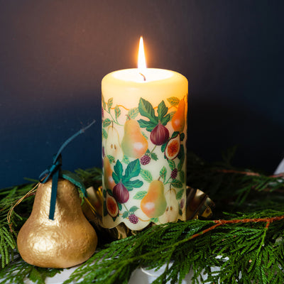 Pear Pillar Candle - 15cm | Christmas Decor |