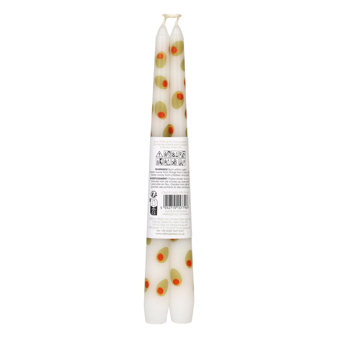 Olive Taper Dinner Candles - 2 Pack