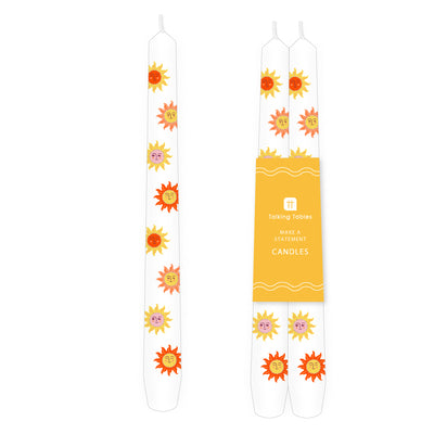 Sun Taper Candles - 2 Pack | Summer Decor |