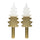 White & Gold Tree Shaped Candles - 2 Pack | Christmas Candles |