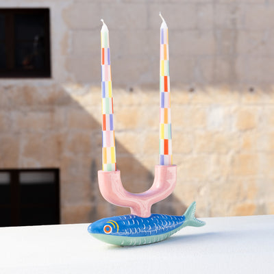 Bon Appetit Fish Ceramic Candle Holder