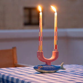 Bon Appetit Fish Ceramic Candle Holder