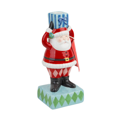 Hand-Painted Santa Candle Holder | Christmas Decor |