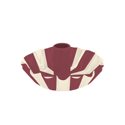 Burgundy Stripe Scalloped Candle Holder | Christmas |