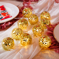 Luxe Gold Disco Balls String Lights - 1.6m