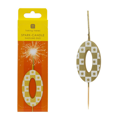 Gold Duo Sparkler Number Birthday Candles
