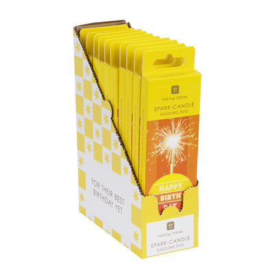 Rainbow Balloon Happy Birthday Block Sparkler Candle