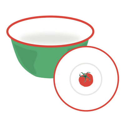 Tomato Green Enamel Bowl - 14cm