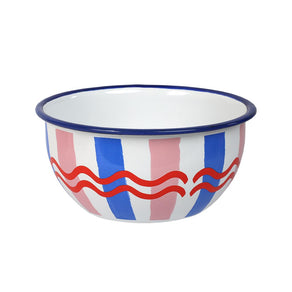 Bon Appetit Stripe Enamel Bowl - 16cm