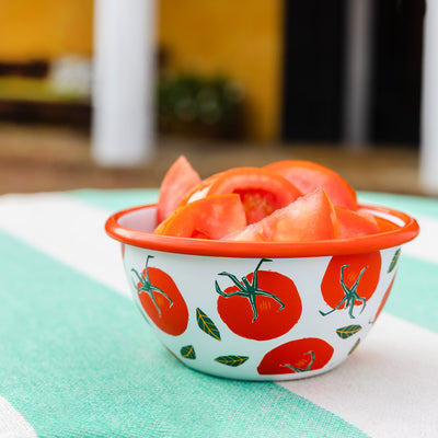 Tomato Red Enamel Bowl - 12cm