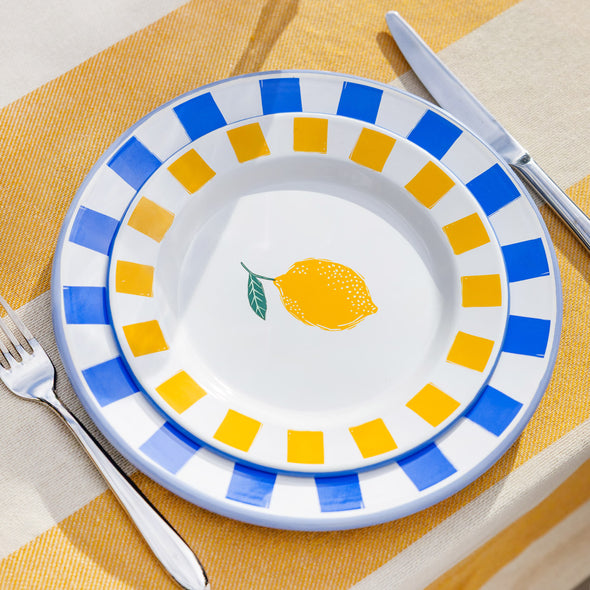 Studio M Lemon Flower Round Plate - 25cm