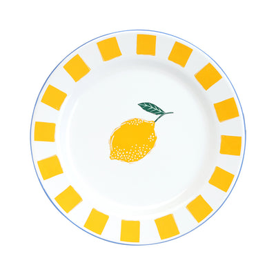 Lemon Enamel Plate - 20cm | Summer Dinner Plates |