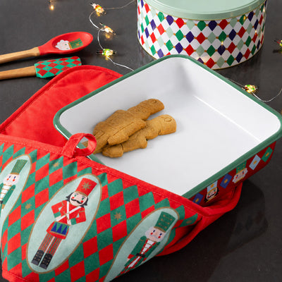 Nutcracker Red Double Christmas Oven Gloves | Kitchenware |