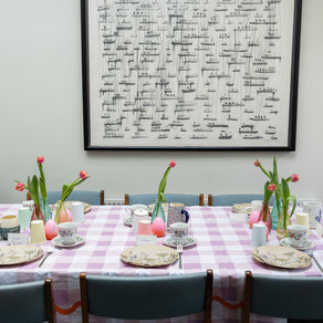 Everyone's Welcome Lilac Gingham Cotton Table Cloth