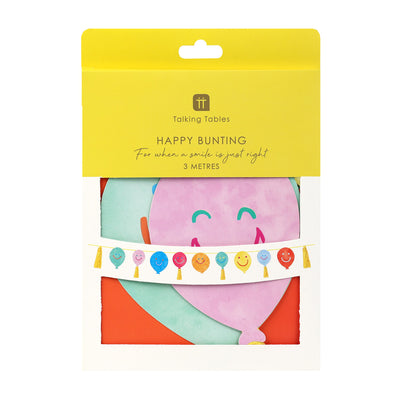 Happy Face Balloon Paper Garland - 3m