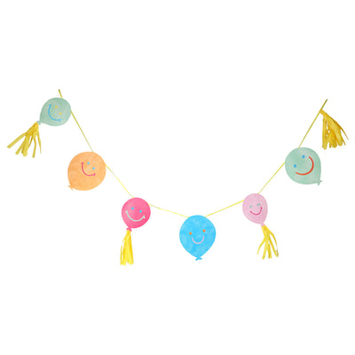 Happy Face Balloon Paper Garland - 3m