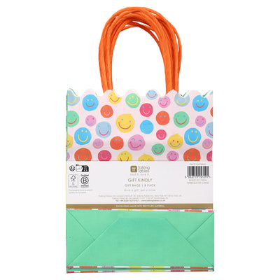 Happy Face Paper Gift Bags - 8 Pack