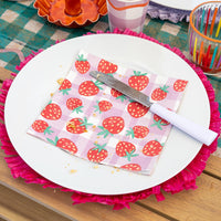 Mellow Strawberry Lilac Gingham Paper Napkins - 20 Pack