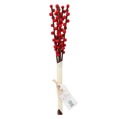 Twilight Red Felt Branches Decoration - 5 Pack