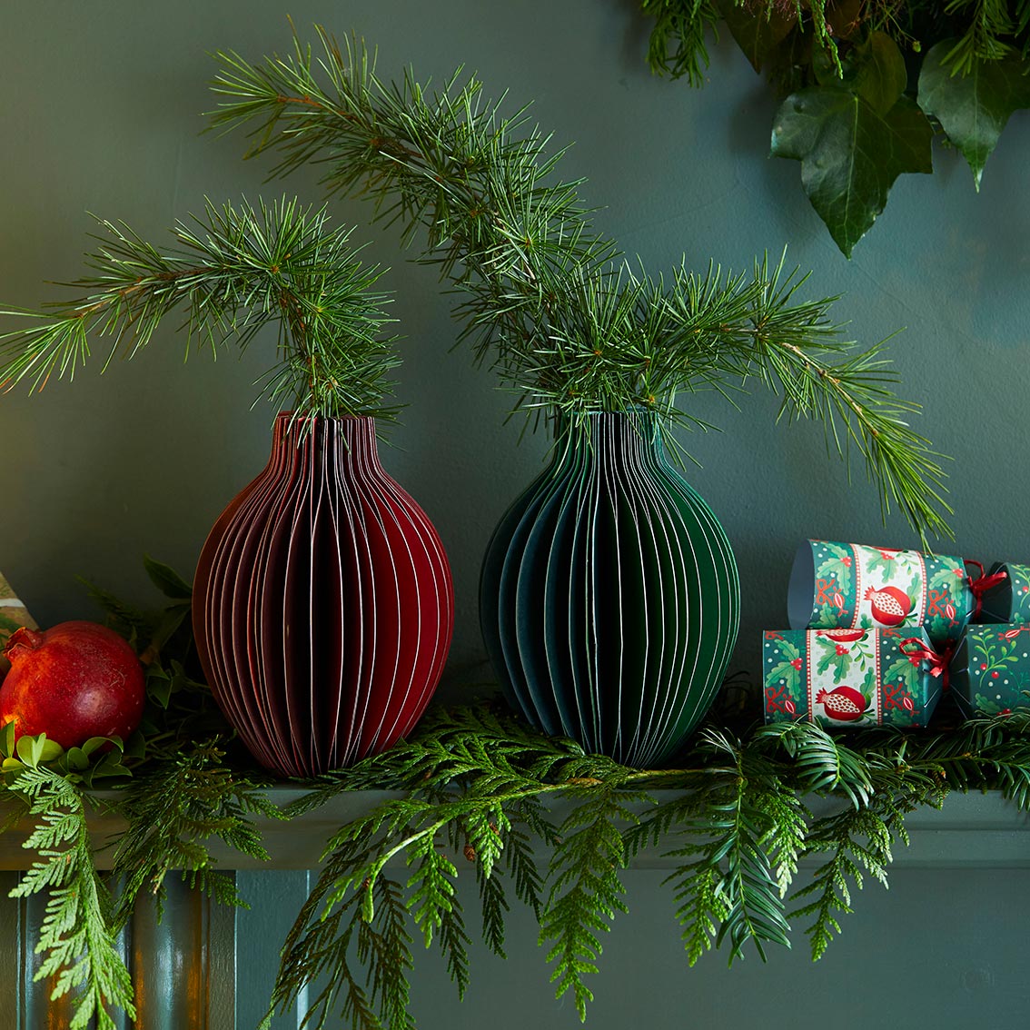 Red Honeycomb Colour Pop Paper Vase