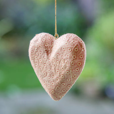 Recycled Cotton Hanging Heart Decorations - POS Unit