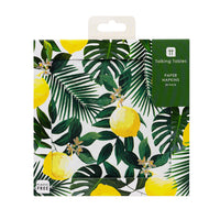 Tropical Palm Lemon Paper Napkins - 20 Pack