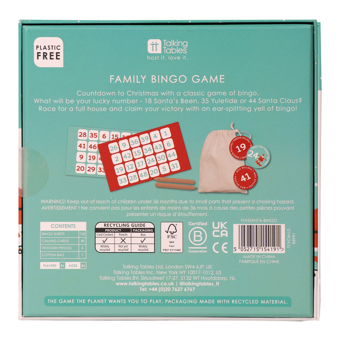 Christmas Family Bingo Game - POS Unit