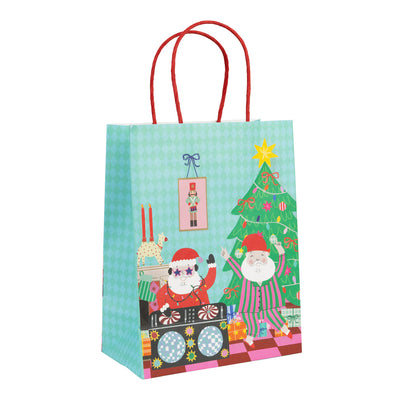 Santa Christmas Paper Gift Bags - 4 Pack | Gift Wrap |
