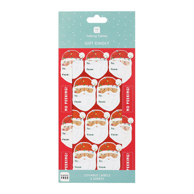 Fun Guy Santa Christmas Stickers - 5 Sheets - 70 Stickers