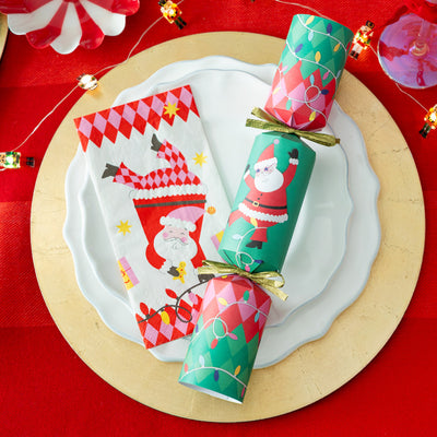 Santa Long Lunch Paper Napkins - Display | Christmas Napkins |