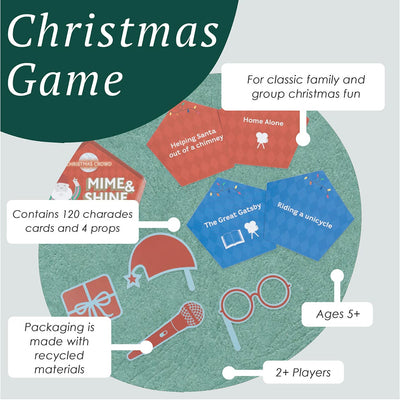 Santa Mime & Shine Charades Game - 6 Unit Display | Christmas Game |