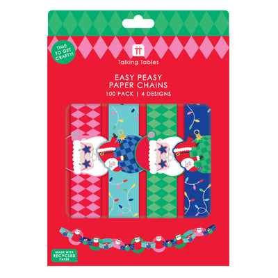 Santa Paper Chains - 100 Pack | Christmas Craft |